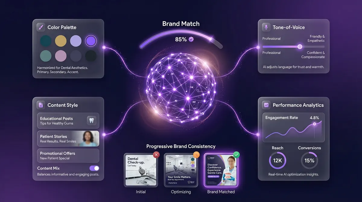 AI learns your brand voice and style over time