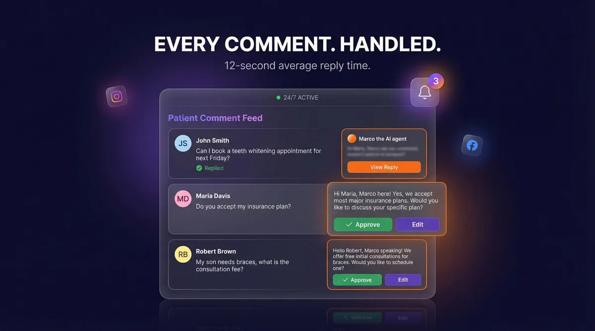 Marco handles every comment on Instagram and Facebook